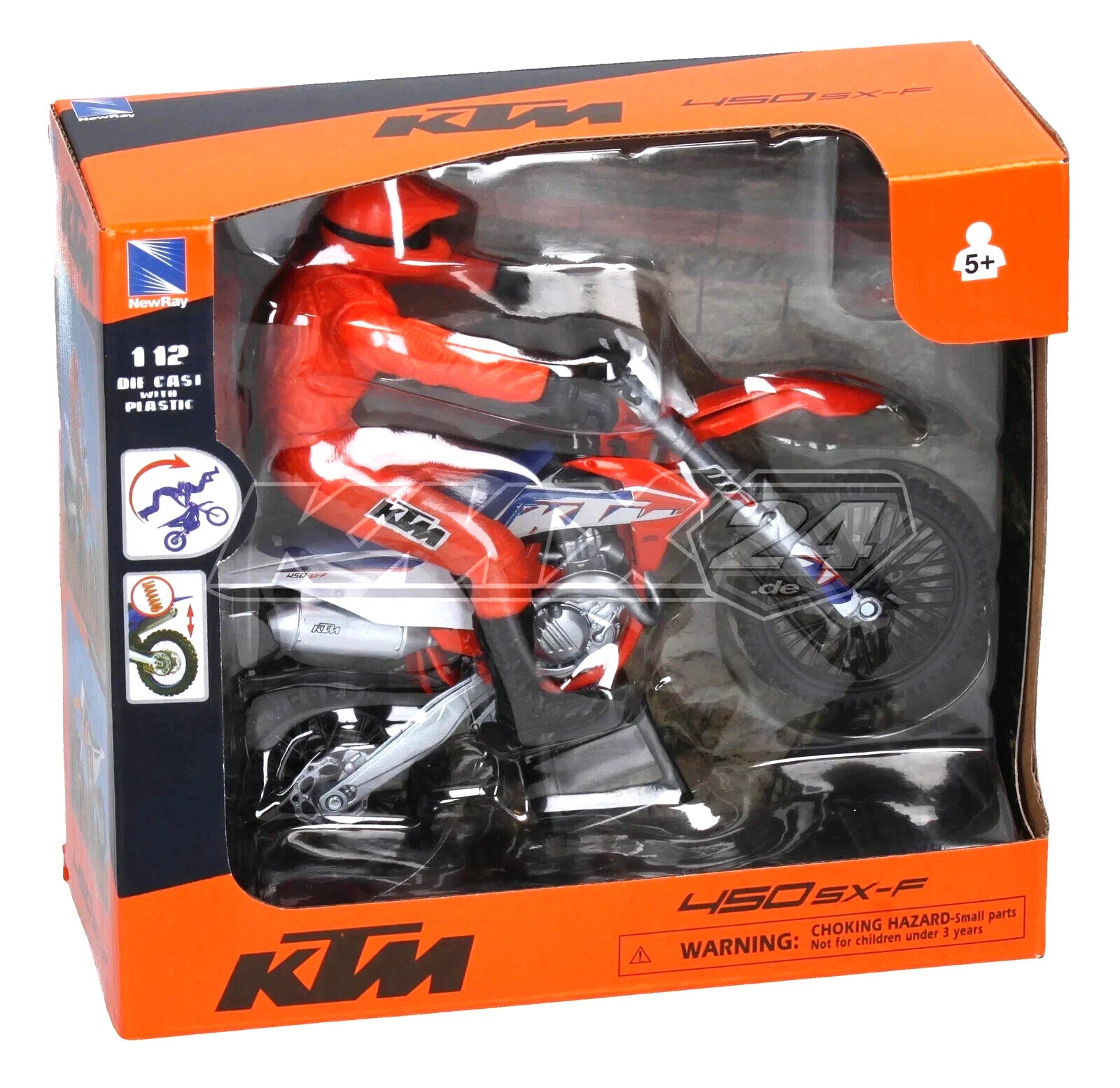 Motocross Dirt bike & Rider Gift set KTM SXF 1:12 Scale Model