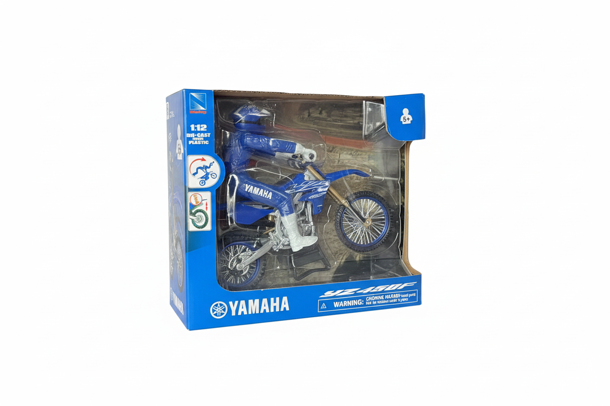 Yamaha Motorcycle Toy on white background